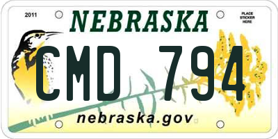 NE license plate CMD794