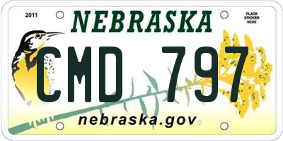 NE license plate CMD797