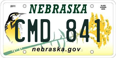 NE license plate CMD841