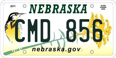 NE license plate CMD856