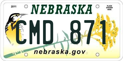 NE license plate CMD871
