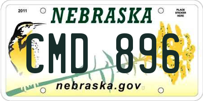 NE license plate CMD896