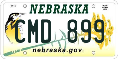 NE license plate CMD899