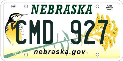 NE license plate CMD927