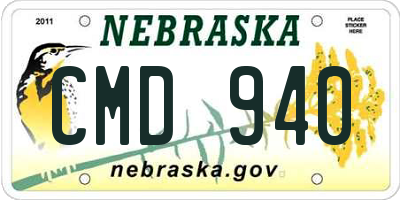 NE license plate CMD940