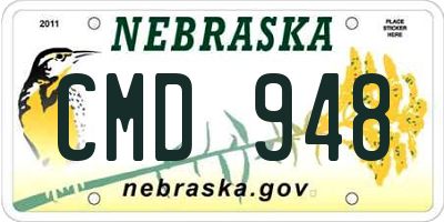 NE license plate CMD948