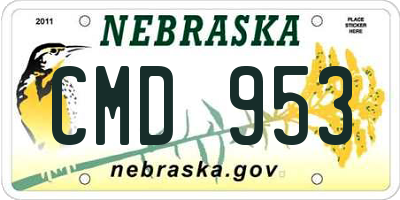 NE license plate CMD953