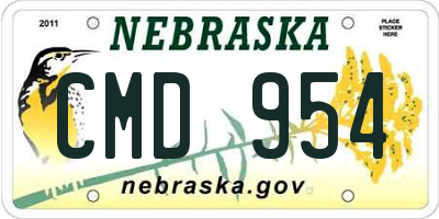 NE license plate CMD954