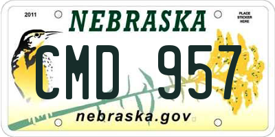 NE license plate CMD957
