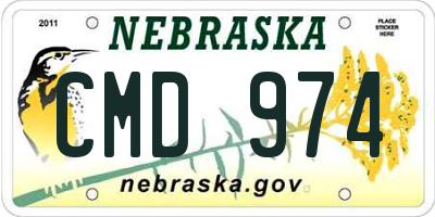 NE license plate CMD974