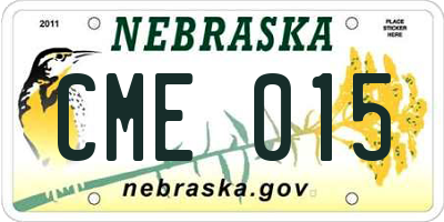 NE license plate CME015