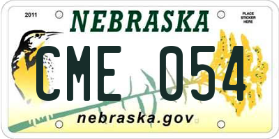 NE license plate CME054