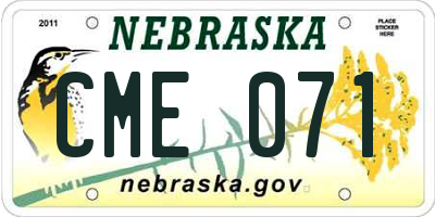 NE license plate CME071