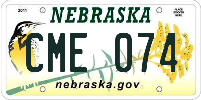 NE license plate CME074