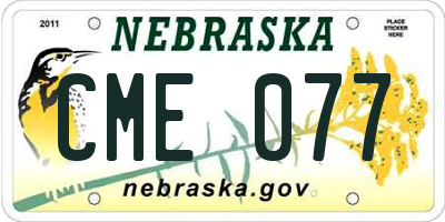 NE license plate CME077