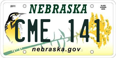 NE license plate CME141