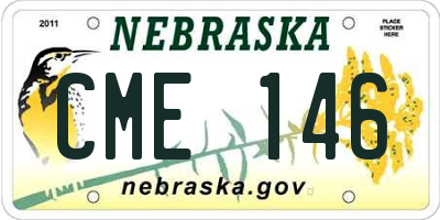 NE license plate CME146