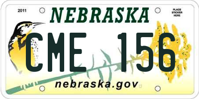 NE license plate CME156