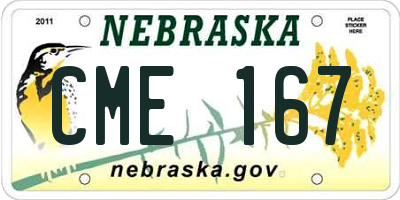 NE license plate CME167