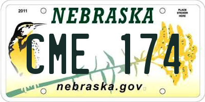 NE license plate CME174