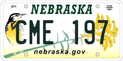 NE license plate CME197