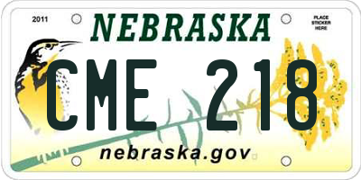 NE license plate CME218