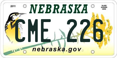 NE license plate CME226
