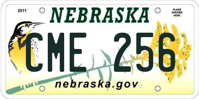 NE license plate CME256