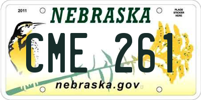 NE license plate CME261