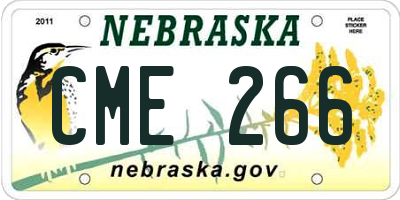 NE license plate CME266