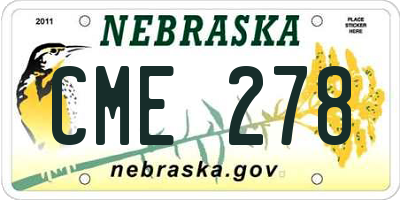 NE license plate CME278