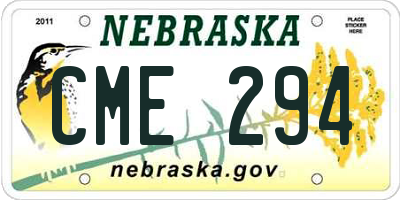 NE license plate CME294
