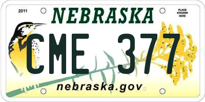 NE license plate CME377