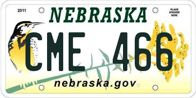 NE license plate CME466