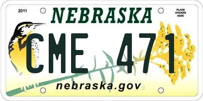 NE license plate CME471