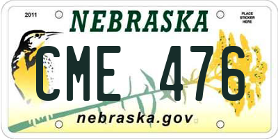 NE license plate CME476