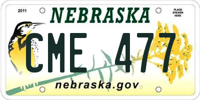 NE license plate CME477