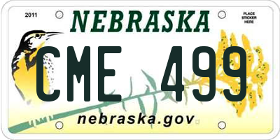 NE license plate CME499