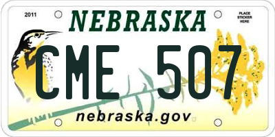 NE license plate CME507