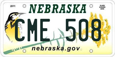 NE license plate CME508
