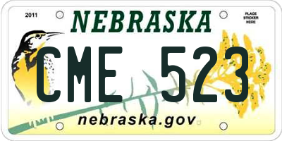 NE license plate CME523