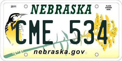 NE license plate CME534
