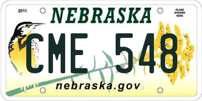 NE license plate CME548