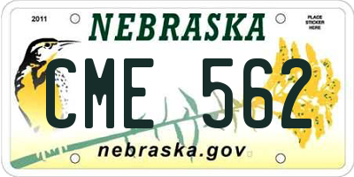 NE license plate CME562