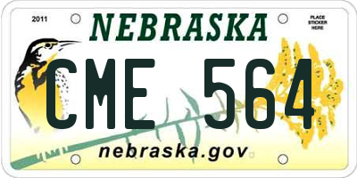 NE license plate CME564