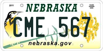 NE license plate CME567