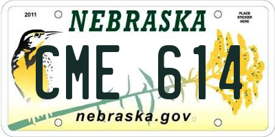NE license plate CME614