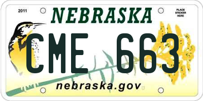 NE license plate CME663