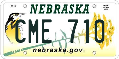 NE license plate CME710