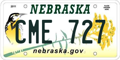 NE license plate CME727